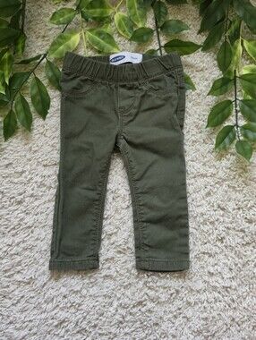 Baby Girl Olive Green Jeggings (12-18 Months)